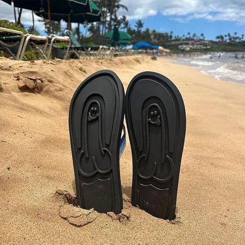 Versteckte Penis-Flops, lässige Sommer-Strand-Freely-Serie, bequeme, rutschfeste Sandale, Parodie, lustige, neuartige Design-Flip-Flops, Schaumgummi-Hausschuhe